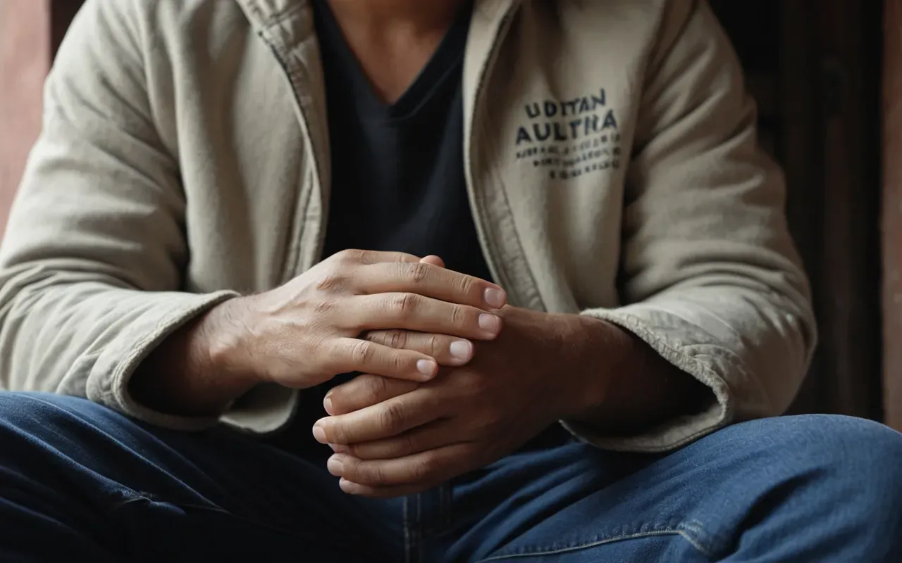 nefesle şifa Close up of a calm person's hands resting on their lap with eyes closed in soft natural light, peaceful and meditative mood